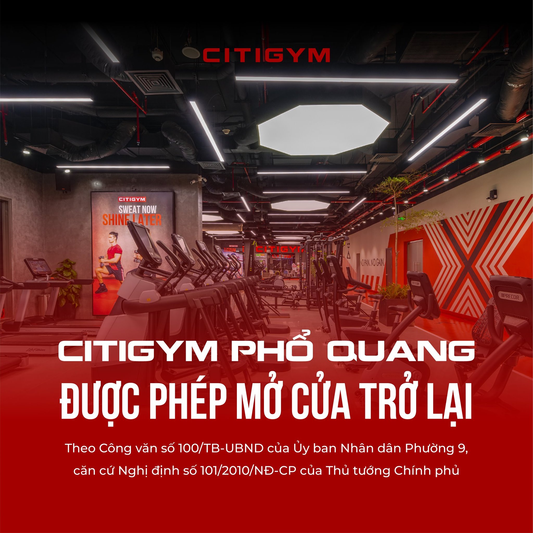 CITIGYM Phổ Quang mở cửa trở lại 