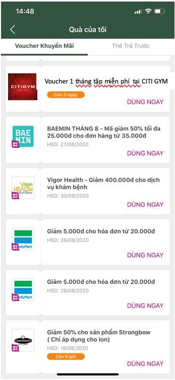 tích điểm momo  tập luyện citigym thả ga 