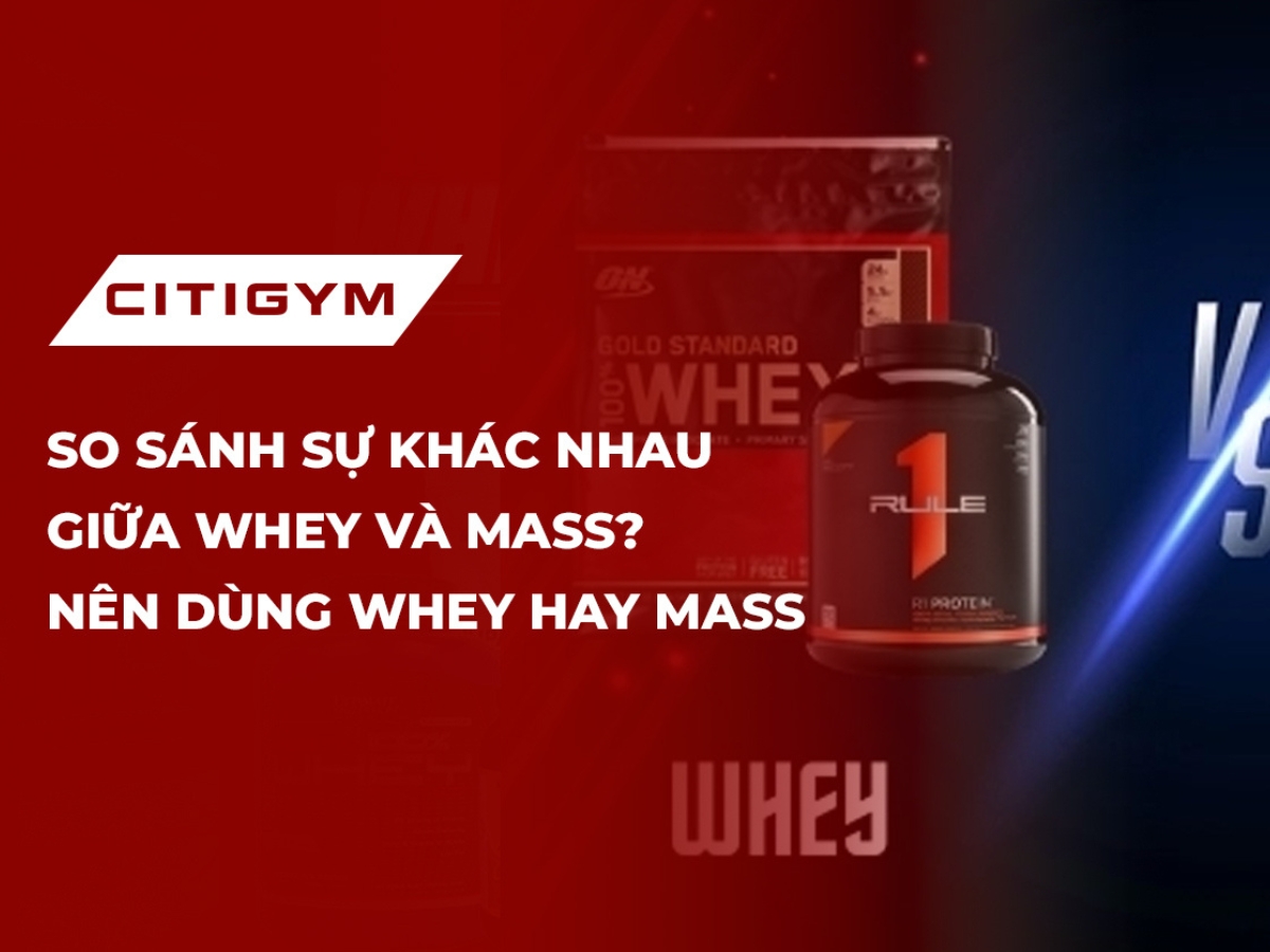 So sánh sự khác nhau giữa whey và mass? Nên dùng whey hay mass