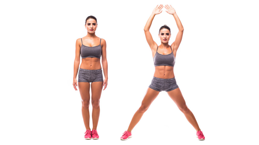 Jumping Jack là bài tập khởi động, giúp tăng nhịp tim để chuẩn bị cho những bài tập tiếp theo