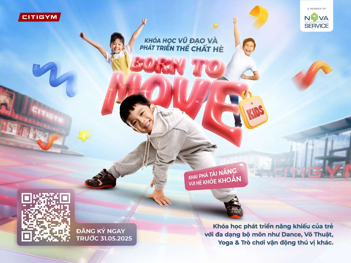 Sân chơi hè bổ ích cho bé: Khóa học nhảy và phát triển thể chất Born To Move Kids tại CITIGYM