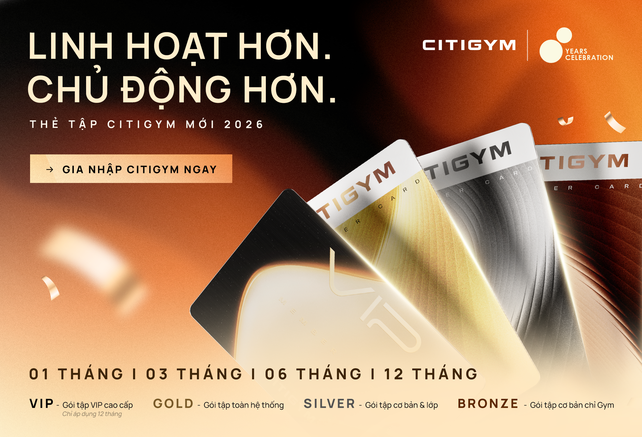 THẺ TẬP CITIGYM 2026: LINH HOẠT HƠN. TIỆN LỢI HƠN.