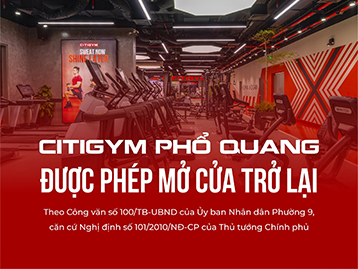 CITIGYM PHỔ QUANG ĐƯỢC PHÉP MỞ CỬA TRỞ LẠI