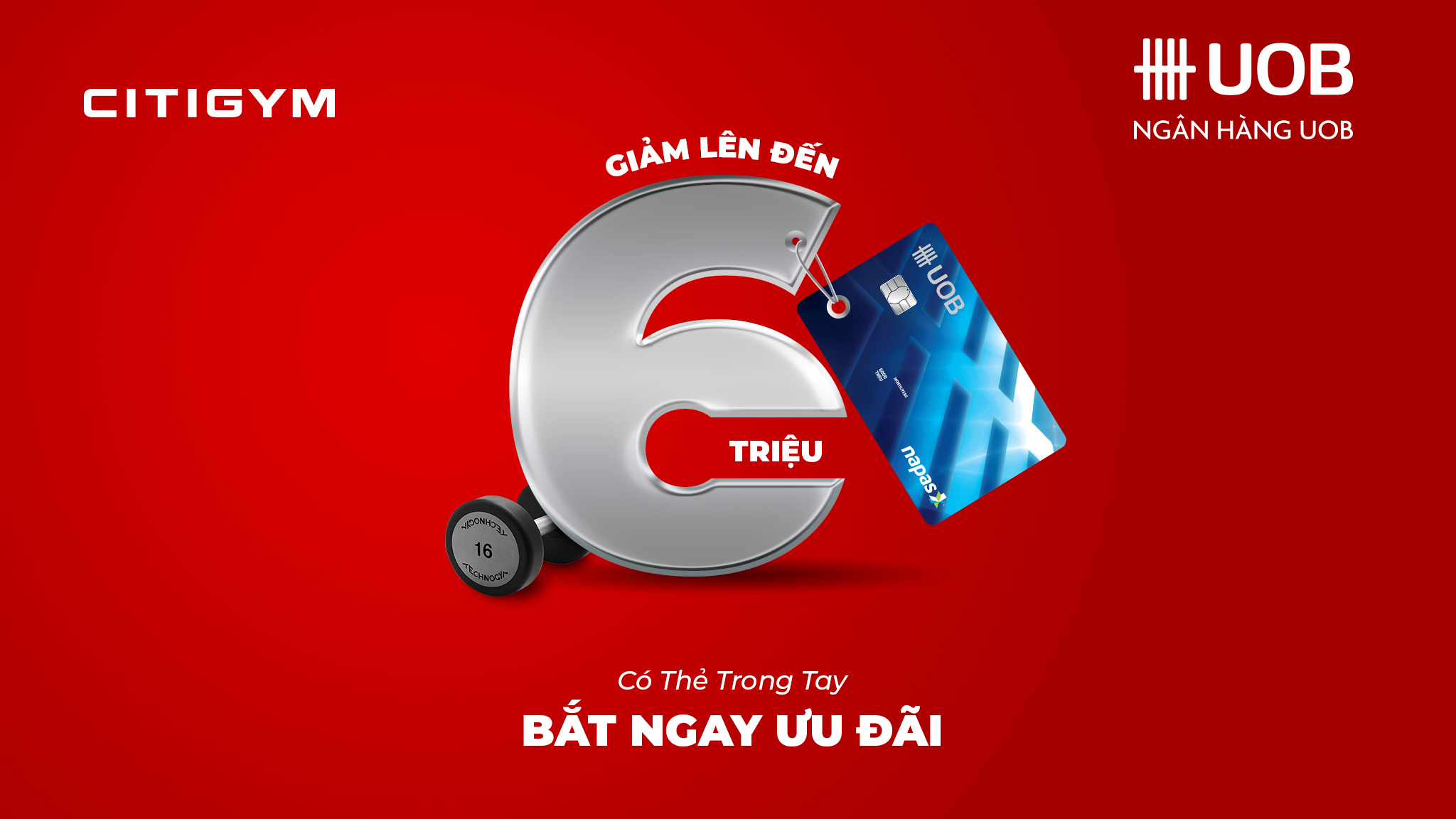 Chủ thẻ ngân hàng UOB,nhận voucher tập luyện miễn phí tại CITIGYM